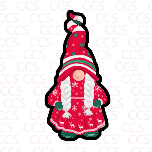 Christmas Gnome Girl Cookie Cutter 1