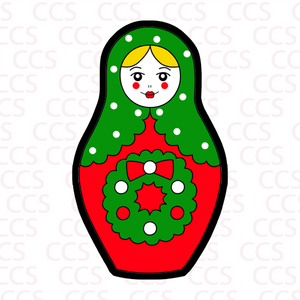 Christmas Wreath Nesting Doll Cookie Cutter